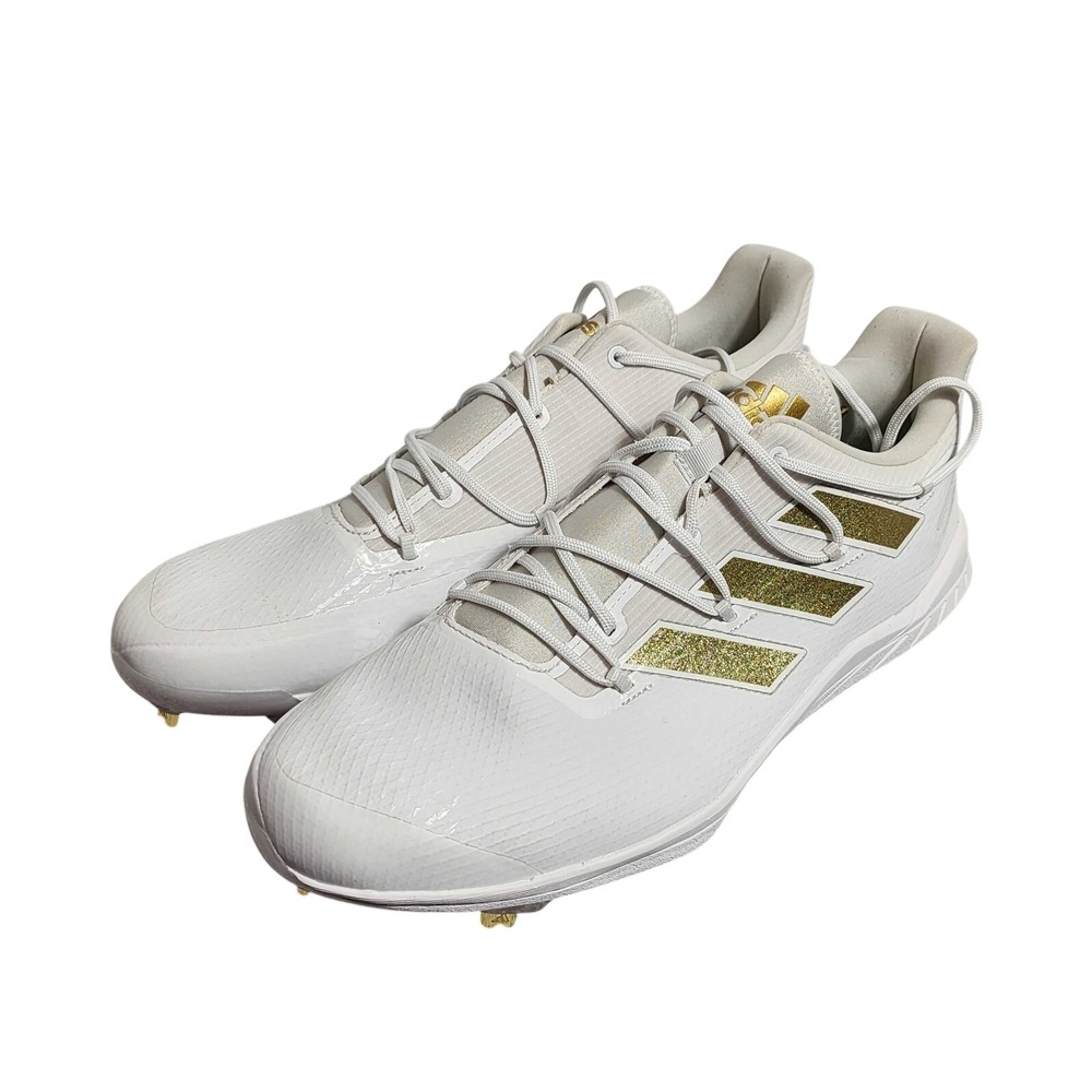 Adidas Adizero Afterburner 8 Metal Baseball Cleats Mens 14 Gold White H00972 NEW